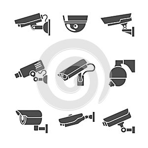 Security Cameras Icons Set