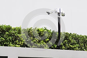 Security cameras in an outdoor housing