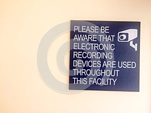 Security cameras in use sign