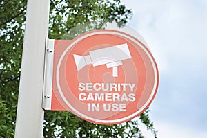 Security Cameras in Use Sign