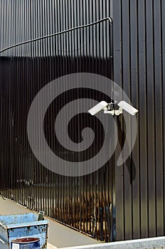 Security cameras on the wall