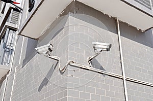 Security Cameras on wall