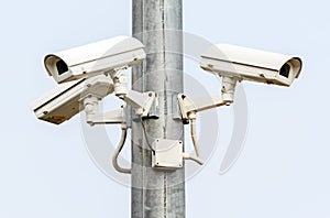 Security Cameras on White Background