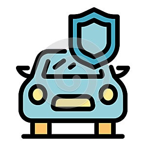 Security car icon color outline vector