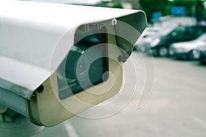 Security CCTV camera in car park