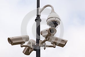 Security cctv cameras on pylon