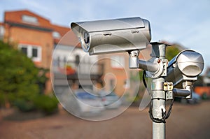 Security CCTV video camera monitoring home.