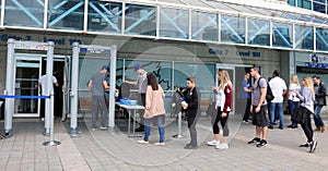 Security Check At A Baseball Game