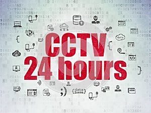 Security concept: CCTV 24 hours on Digital Paper