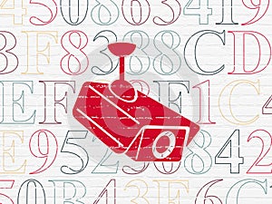 Security concept: Cctv Camera on wall background