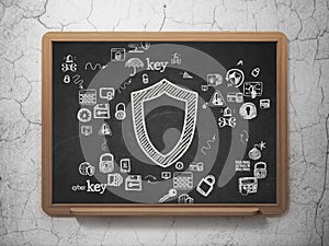 Security concept: Contoured Shield on School Board