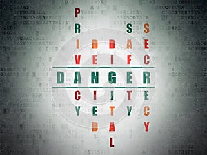 Security concept: Danger in Crossword Puzzle