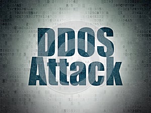 Security concept: DDOS Attack on Digital Data Paper background