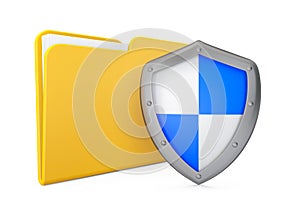 Security Concept. Folder Icon with Shield