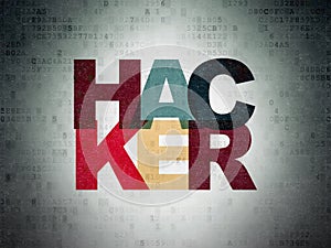 Security concept: Hacker on Digital Data Paper background