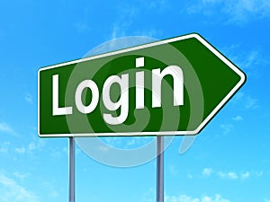 Security concept: Login on road sign background