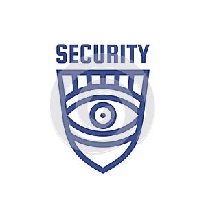 Security concept logo design. Eye and shield sign.