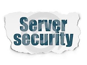 Security concept: Server Security on Torn Paper background