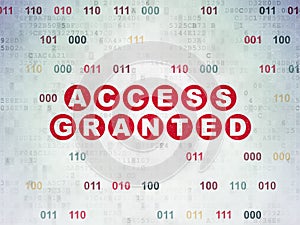 Security concept: Access Granted on Digital Data Paper background