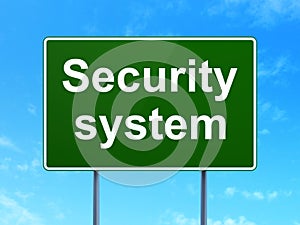 Security concept: Security System on road sign background