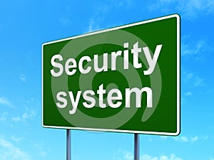 Security concept: Security System on road sign background