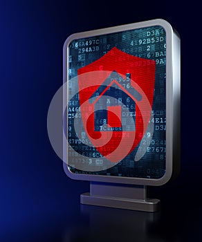 Security concept: Shield on billboard background