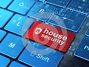 Security concept: Shield and House Security on computer keyboard