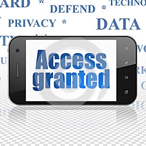 Security concept: Smartphone with Access Granted on display