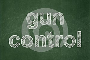Security concept: Gun Control on chalkboard background