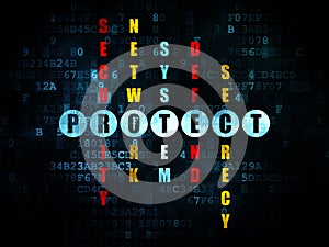 Security concept: word Protect in solving