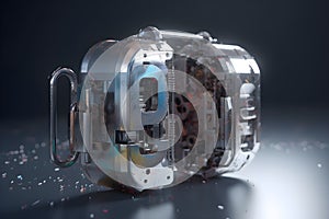 Security - conceptual illustration depicting a sturdy lock made from digits. Generative AI