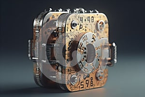 Security - conceptual illustration depicting a sturdy lock made from digits. Generative AI