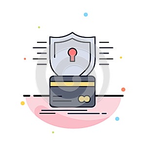 security, credit card, card, hacking, hack Flat Color Icon Vector