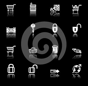 Security and e-commerce icon set series