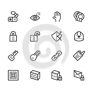 Security element icon set on white background