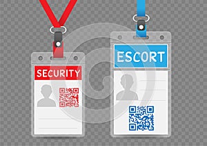 Security escort vertical badge