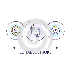 Security of financial transactions loop concept icon