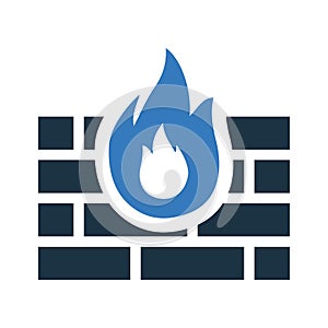 Security, firewall icon. Editable vector graphics