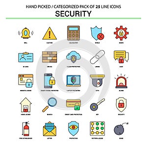 Security Flat Line Icon Set - Business Concept Icons Design