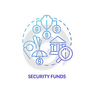 Security funds blue gradient concept icon