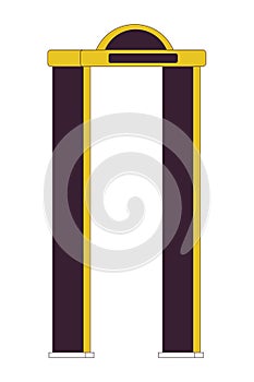 Security gate flat line color isolated vector object