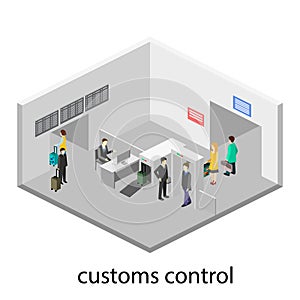 Security gates with metal detectors in airport