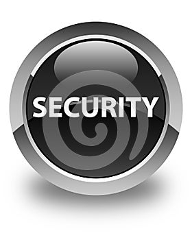 Security glossy black round button