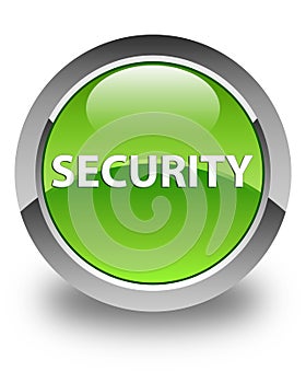 Security glossy green round button