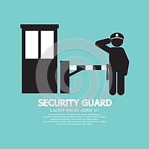 Security Guard With Closed Barrier Gate