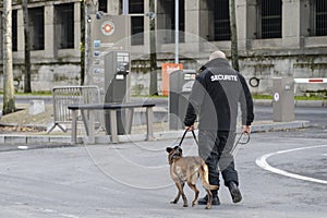 Security guard with a dog