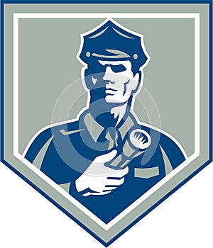 Security Guard Flashlight Shield Retro