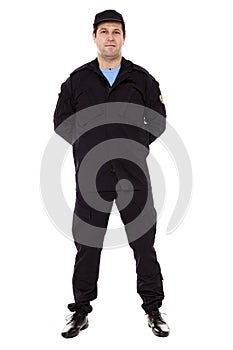 security guard full body isolated on white photo