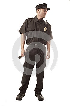 Security guard isolated on white