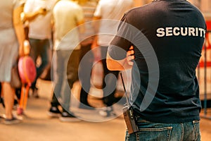 Security guard at live festivale event